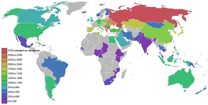 Самые курящие страны в мире